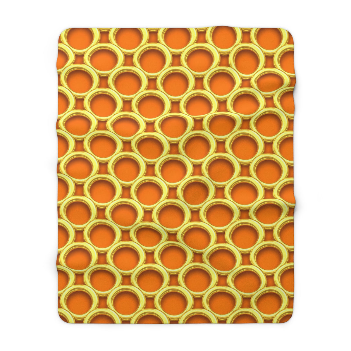 Big Gold Ring Weave Sherpa Fleece Blanket – Hot Citrus Festive