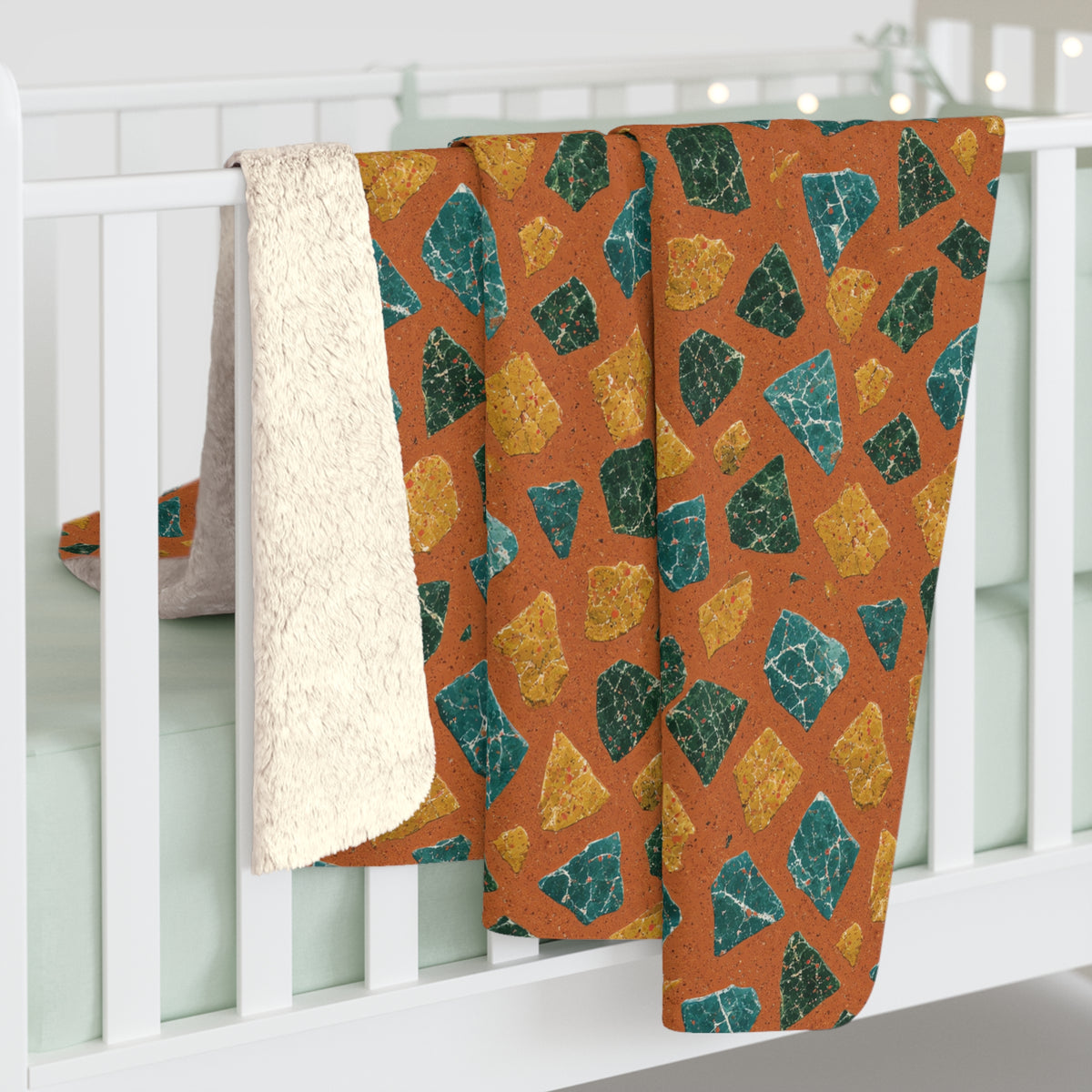 Marble Fragment Toss Sherpa Fleece Blanket – Terrazzo Pattern