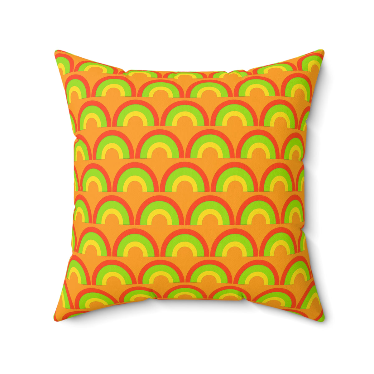 Chromatic Scallop Ripple Faux Suede Cushion – Hot Citrus