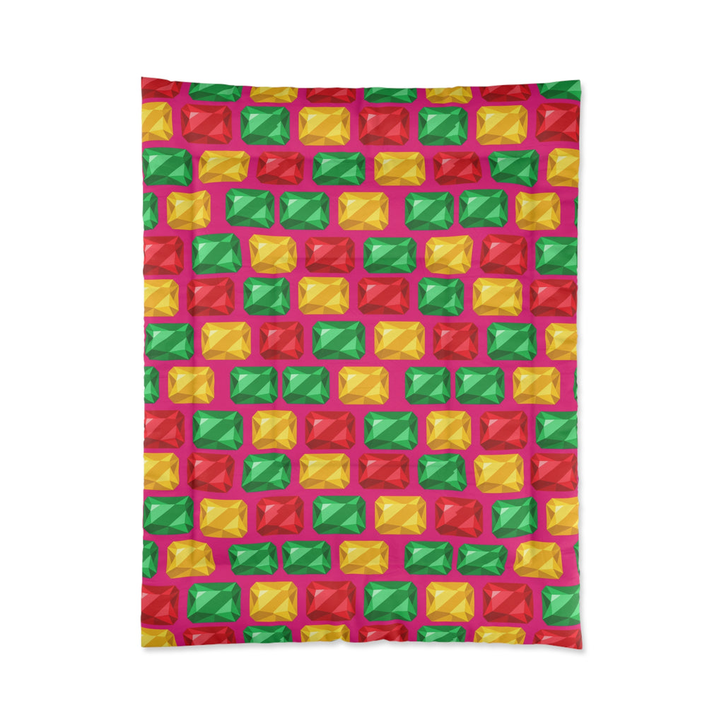 Big Stacked Gem Bars Comforter – Geometric Blocks Pattern