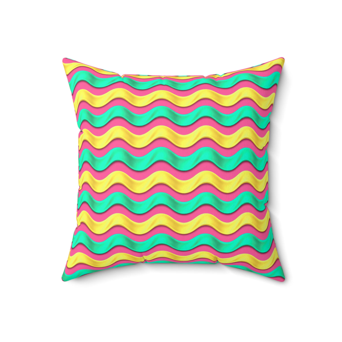 Satin Wave Bands Faux Suede Cushion – Candy Christmas