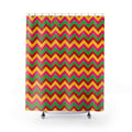 Jewel Chevron Bands Shower Curtain – Chevron Geometric Pattern