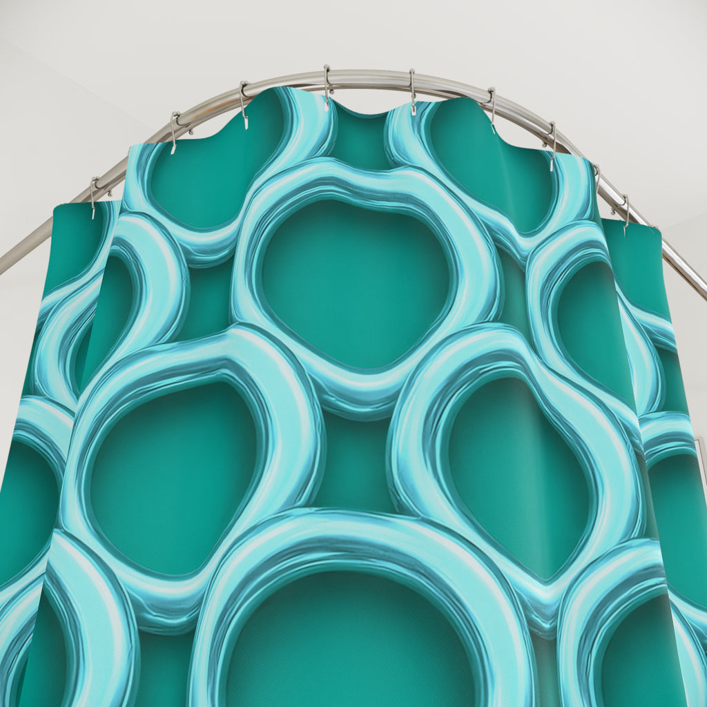 Big Ring Weave Shower Curtain – Peacock Jewel