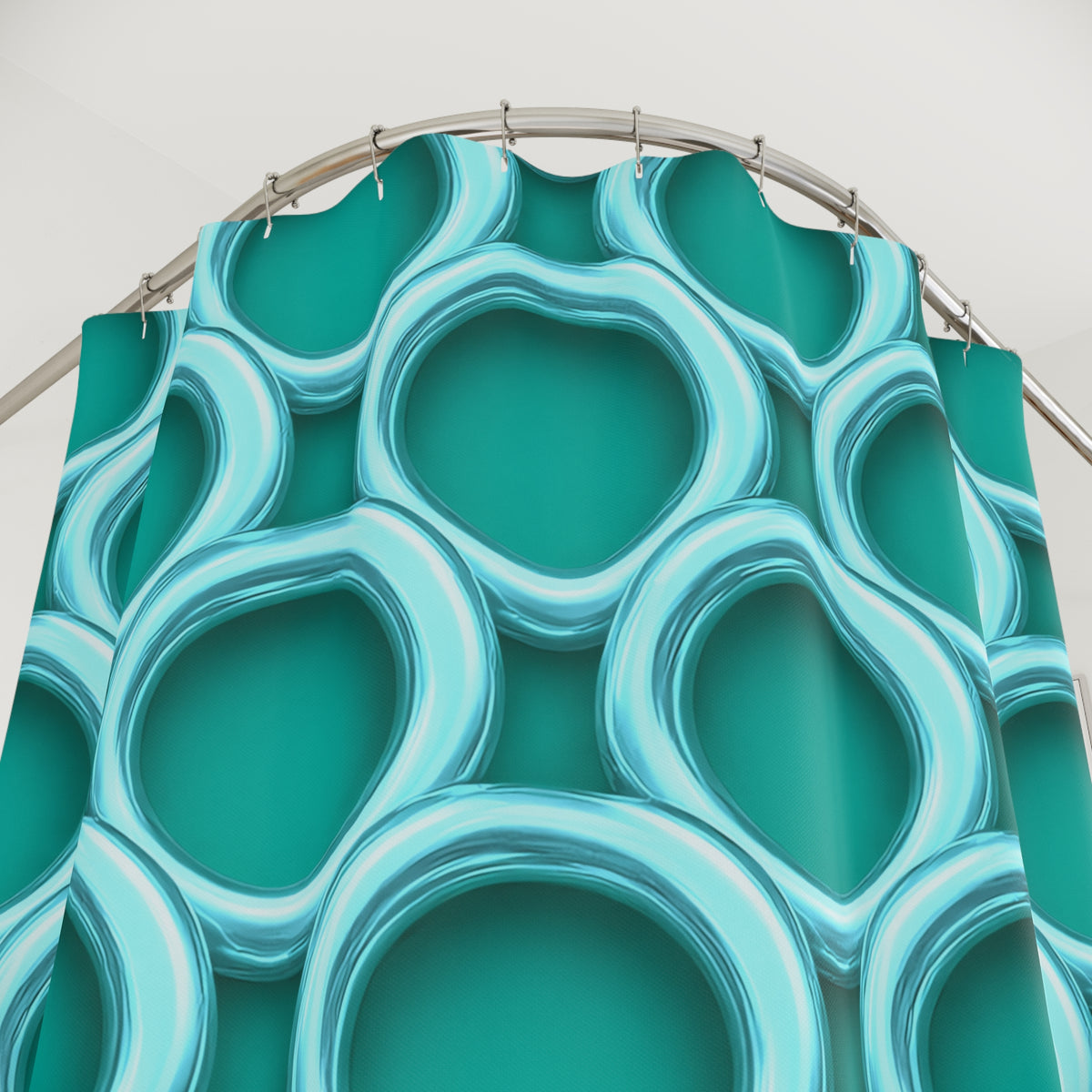 Big Gold Ring Weave Shower Curtain – Peacock Jewel
