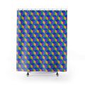 Giant Faceted Cubes II Shower Curtain – Peacock Jewel