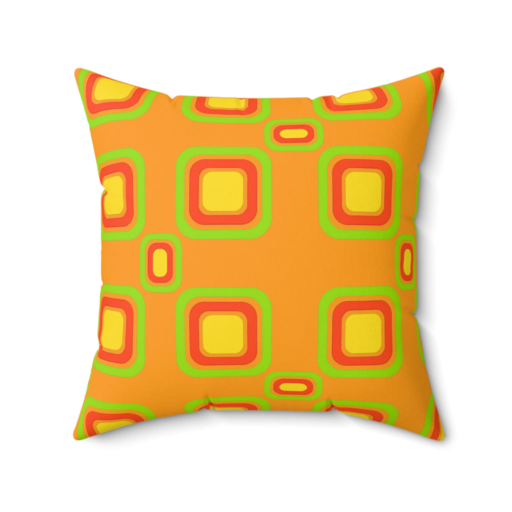 Big Ripple Squares Faux Suede Cushion – Hot Citrus