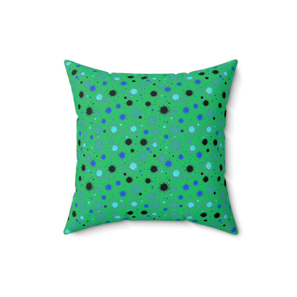 Splat Storm Faux Suede Cushion – Ocean Jewel