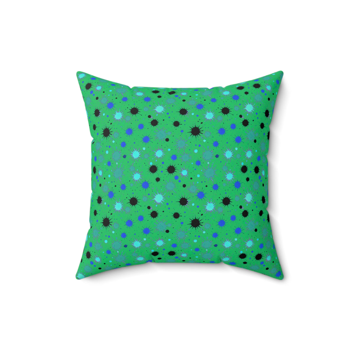 Splat Storm Faux Suede Cushion – Ocean Jewel