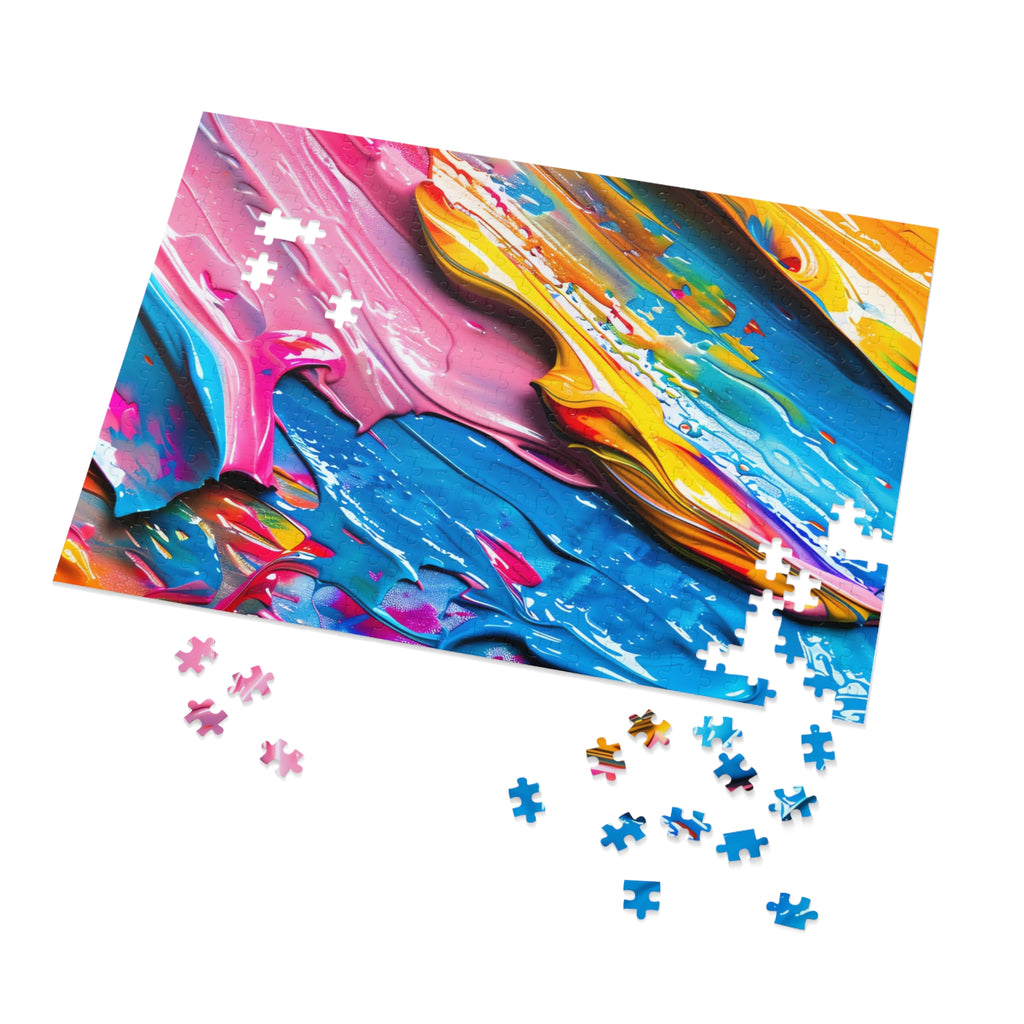 Vivid Paint Strokes Jigsaw Puzzle with Tin – Paint Stroke Abstract