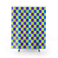Bold Bulge Checker Shower Curtain – Op-Art Checker Pattern
