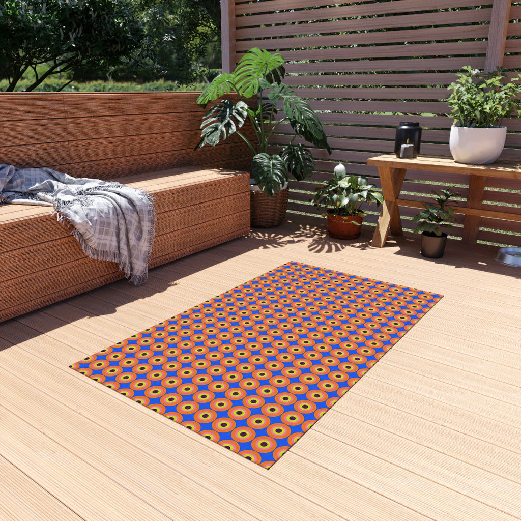 Pop Target Dots Outdoor Rug – Op-Art Pattern