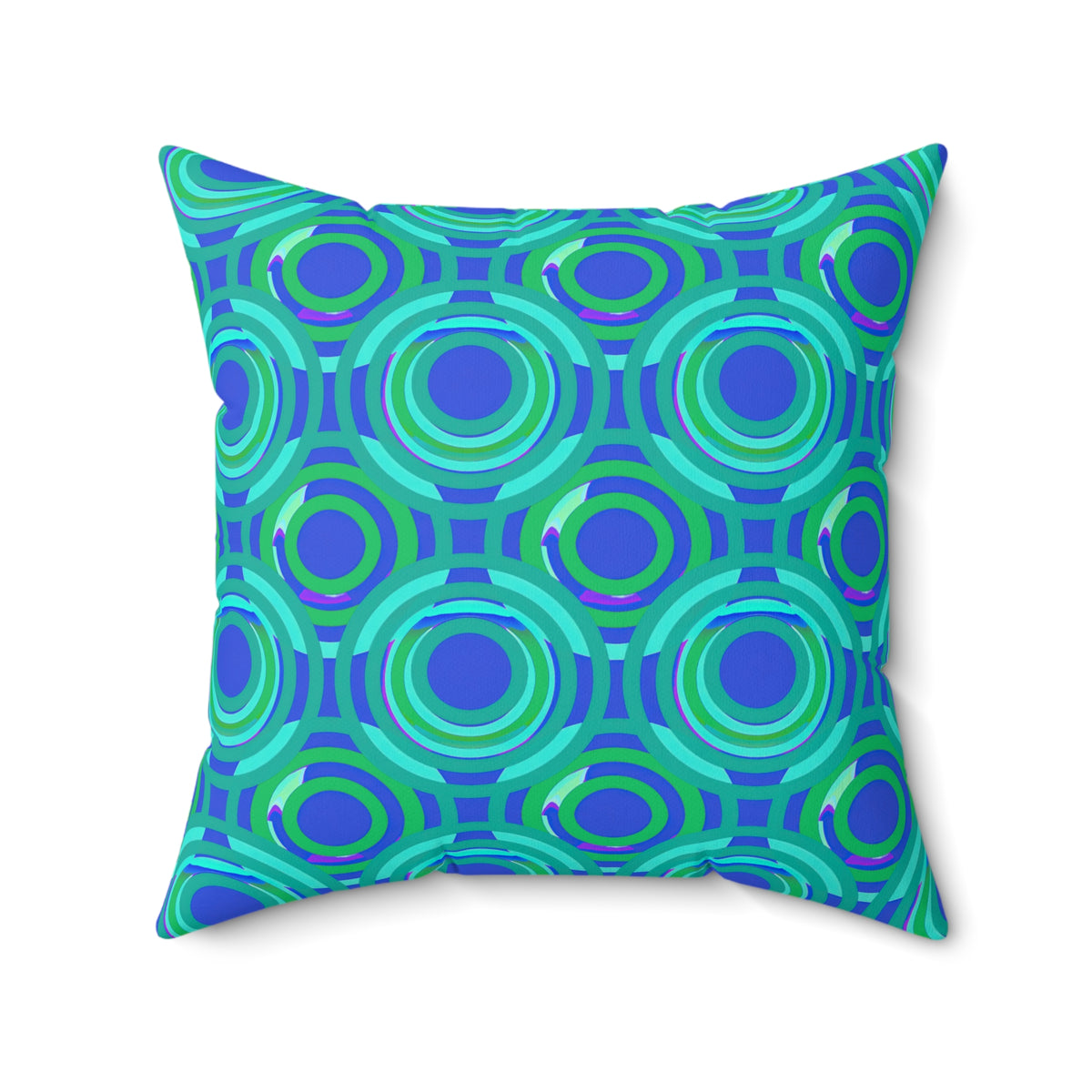 Interlocking Ring Ripples Faux Suede Cushion – Ocean Jewel