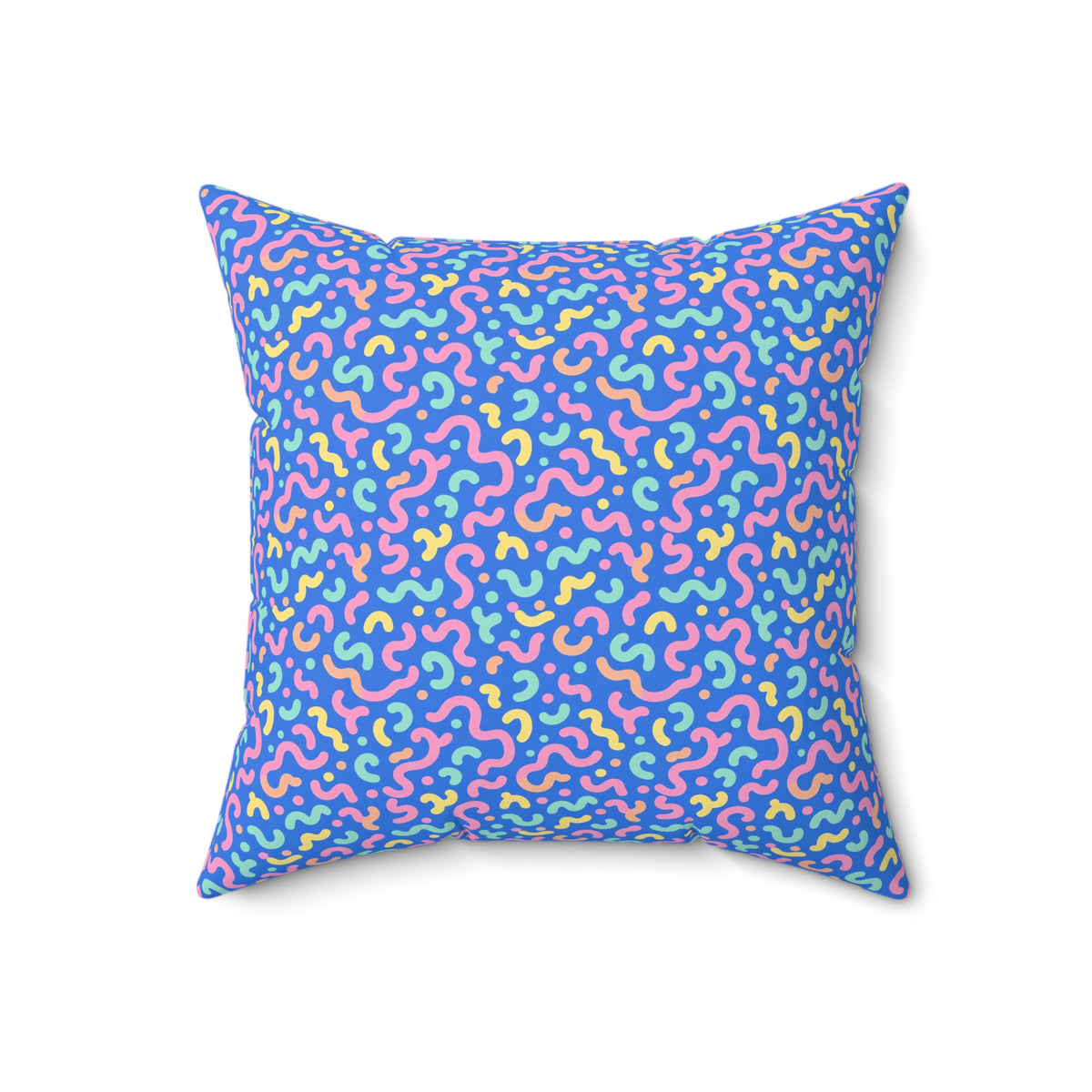 Squiggle Sweets Faux Suede Cushion – Soft Abstract Pattern