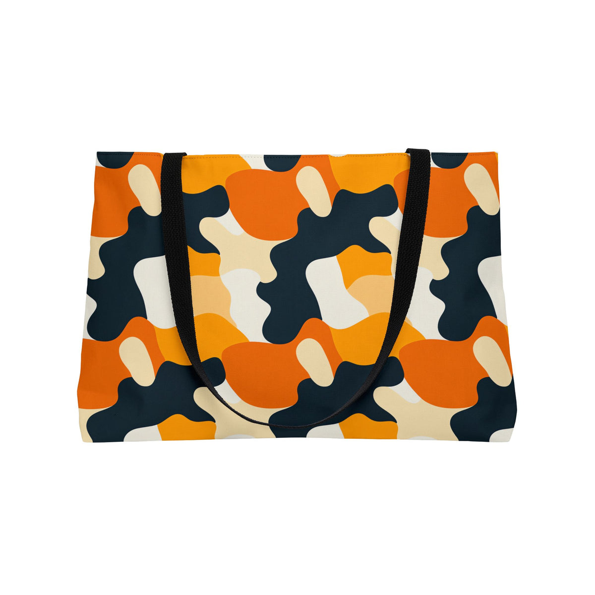 Orange Blob Camo Weekender Tote Bag – Abstract Shapes Pattern