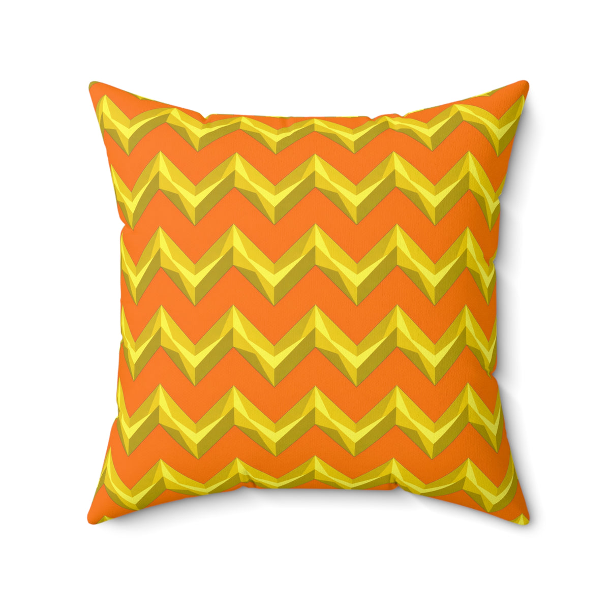 Broad Cut-Gem Chevrons Faux Suede Cushion – Hot Citrus Festive