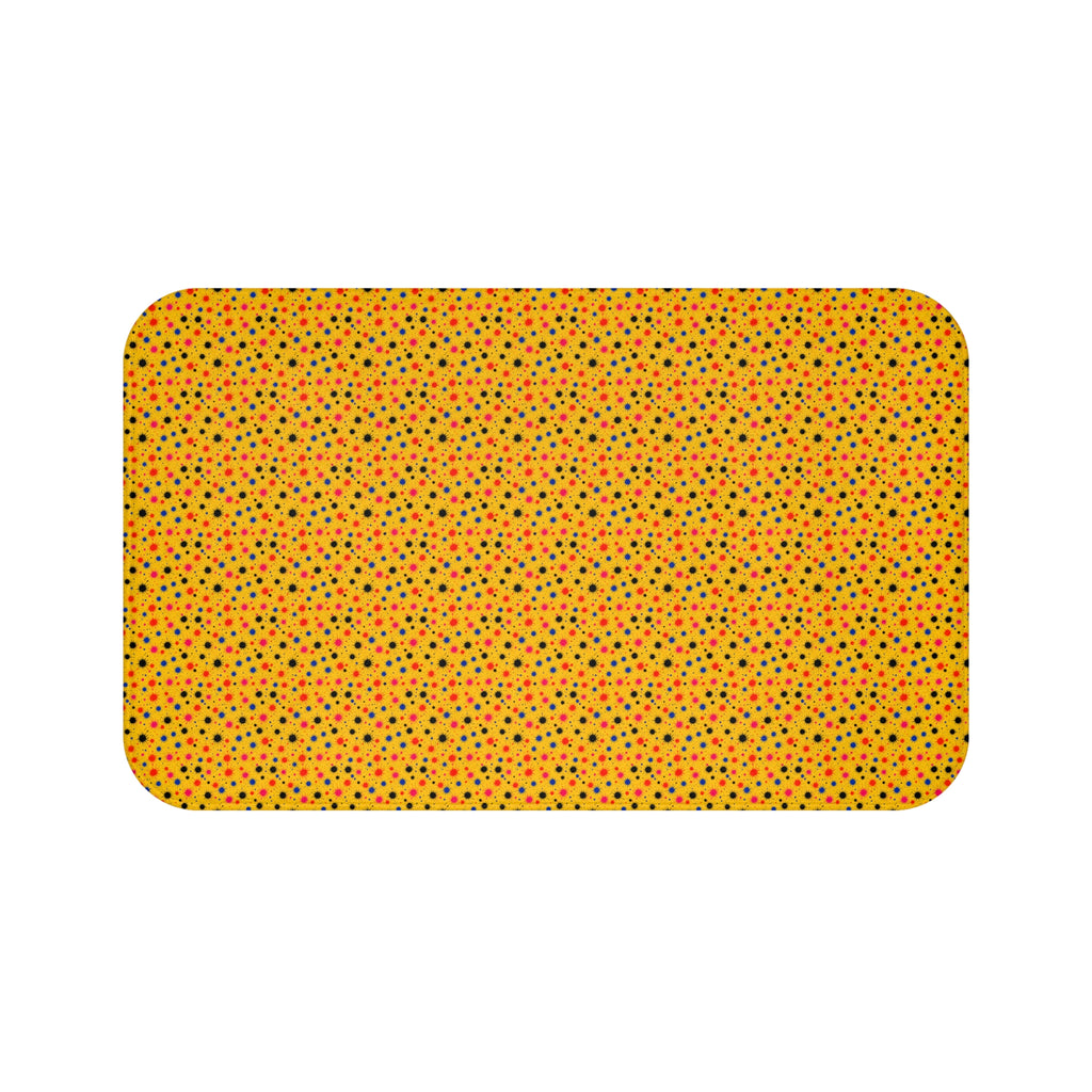 Saffron Splat Storm Bath Mat – Ink Splash Pattern