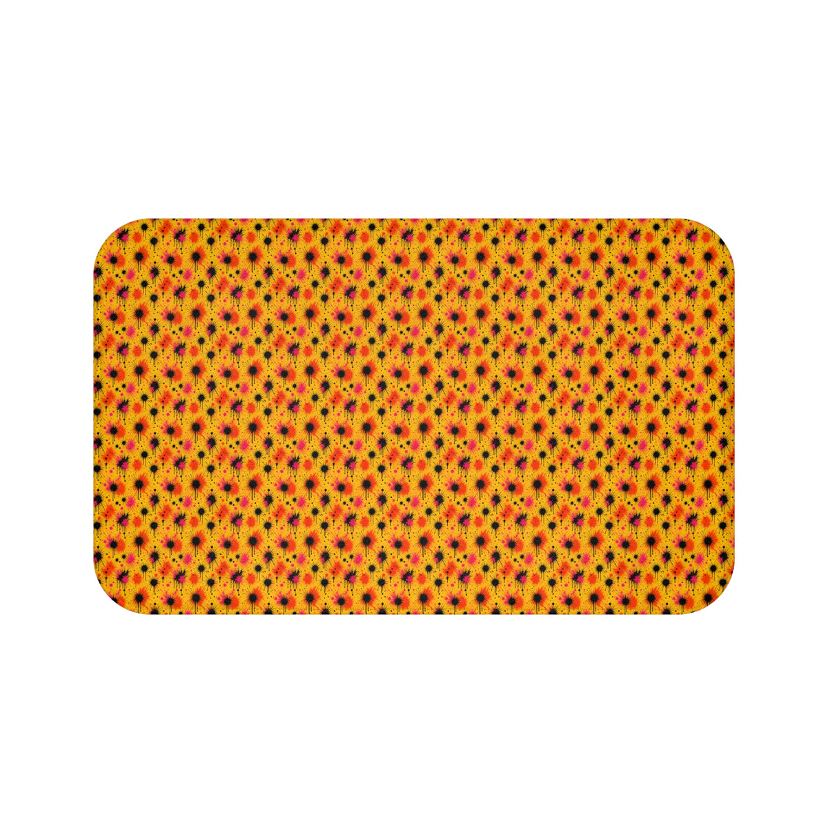 Black Ink Burst Bath Mat – Ink Splash Pattern