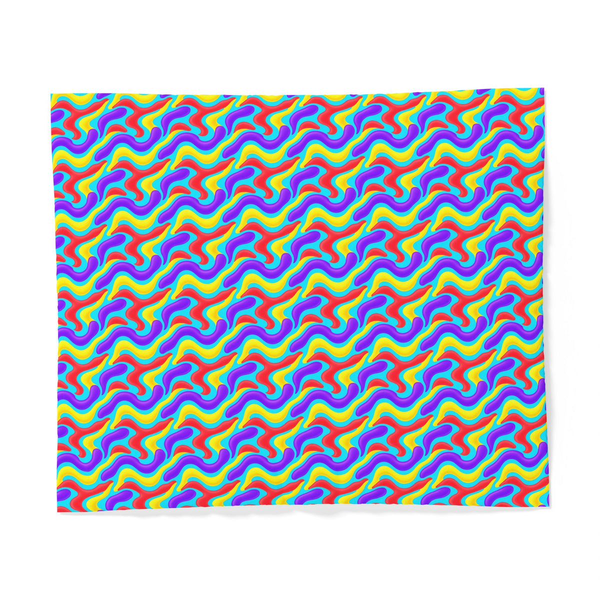 Liquid Band Ripple Cotton Duvet Cover – Op-Art Fluid Bands Pattern