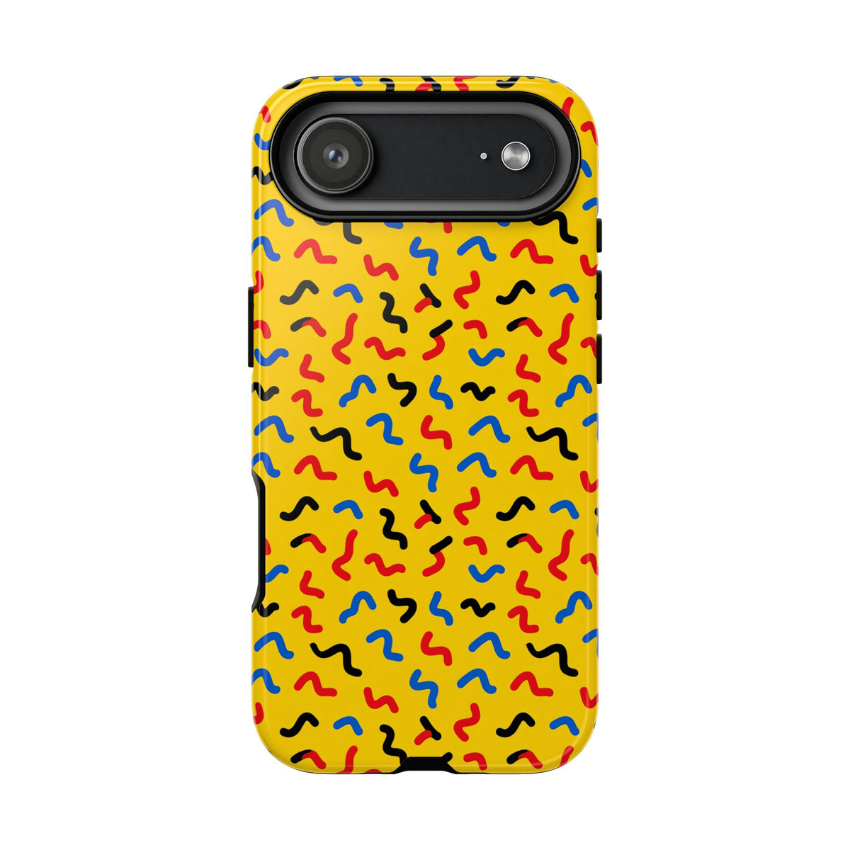 Squiggle Strokes Yellow Tough Phone Case – Bold Primary Abstract Pattern