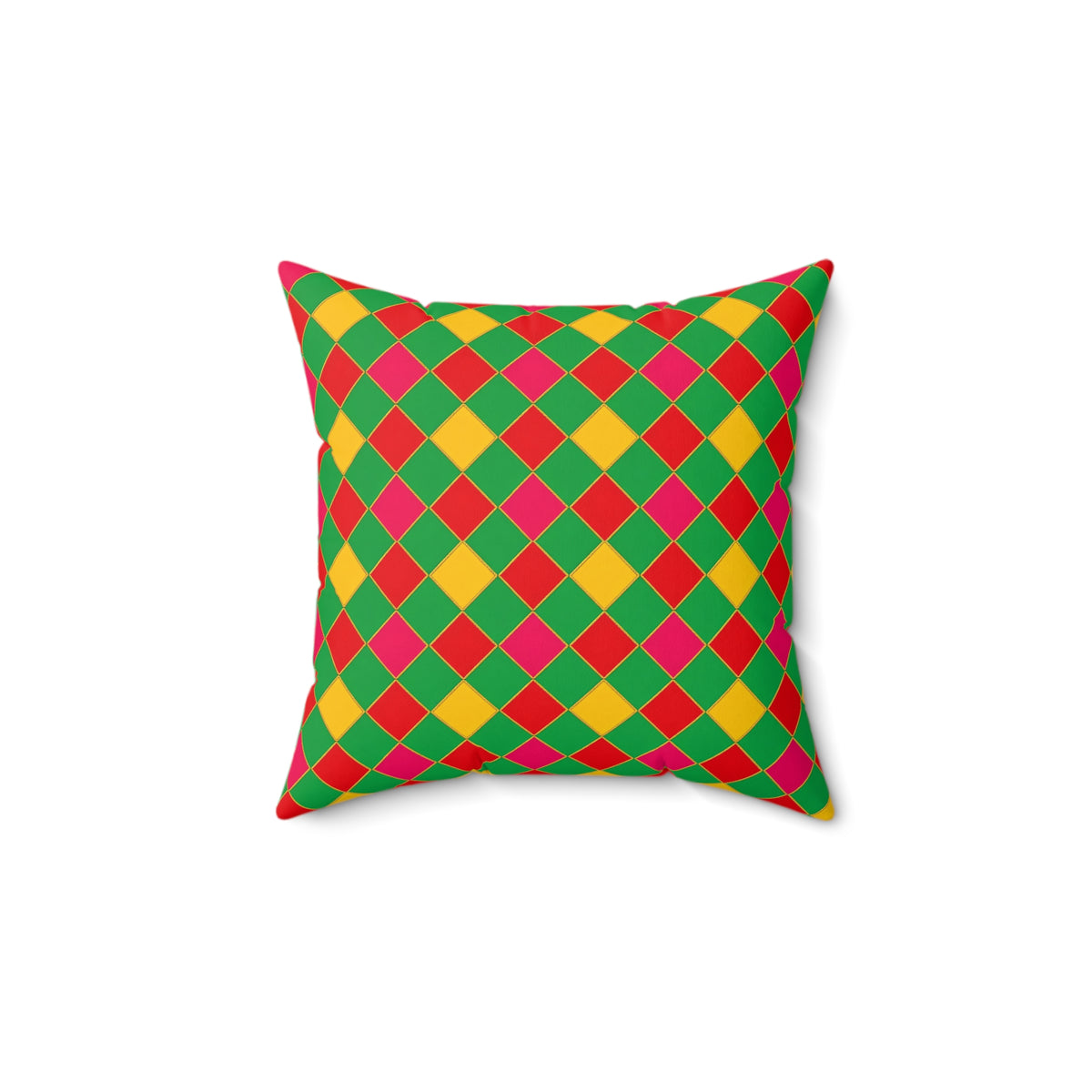 Jewel Harlequin Check Faux Suede Cushion – Harlequin Geometric Pattern