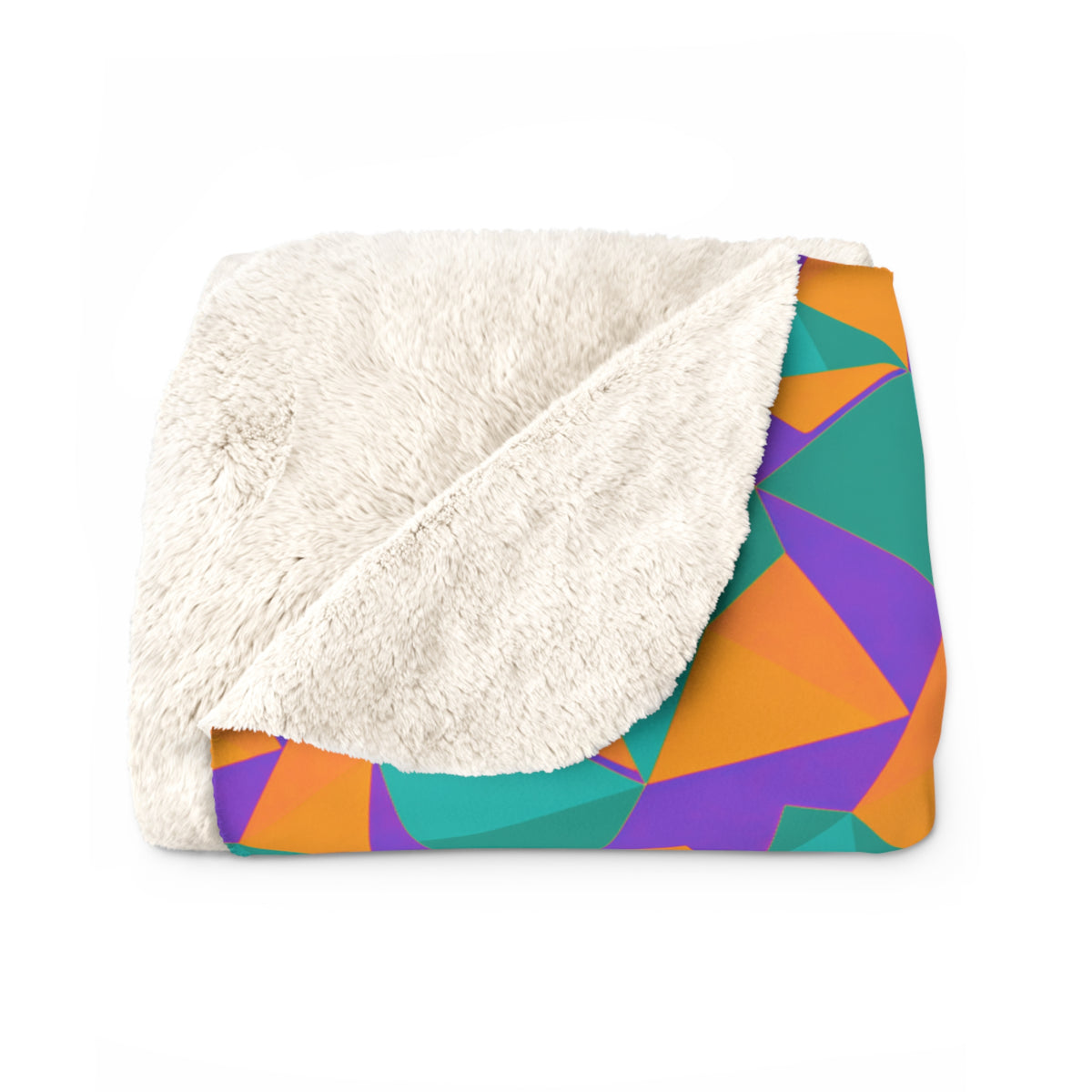 Faceted Gold Panels Sherpa Fleece Blanket – Peacock Jewel
