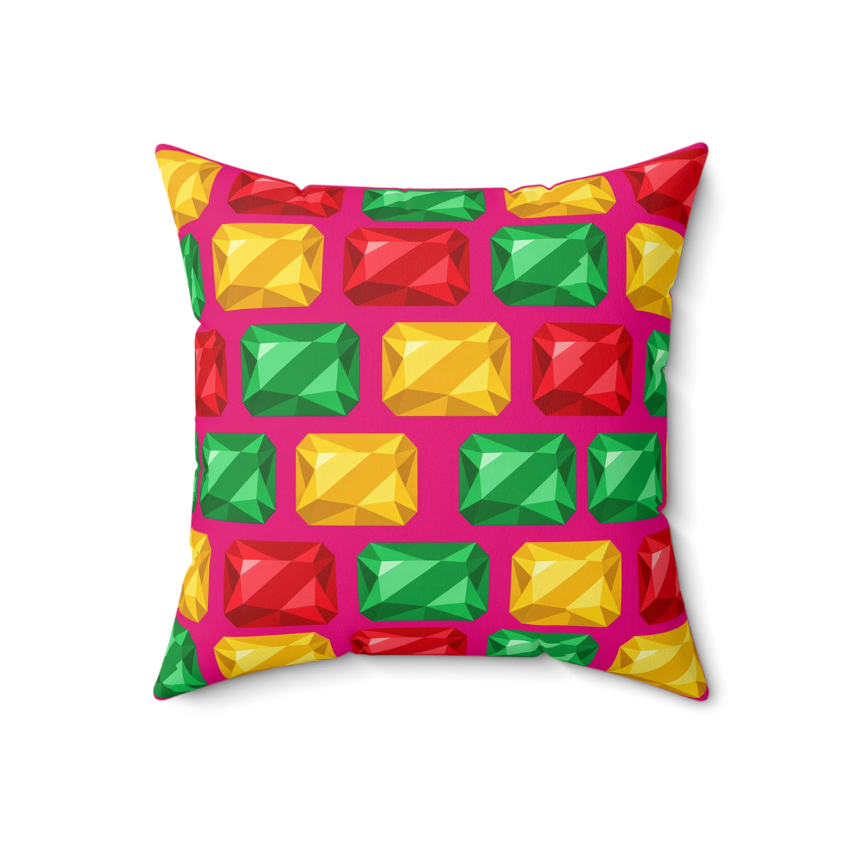 Big Stacked Gem Bars Faux Suede Cushion – Geometric Blocks Pattern
