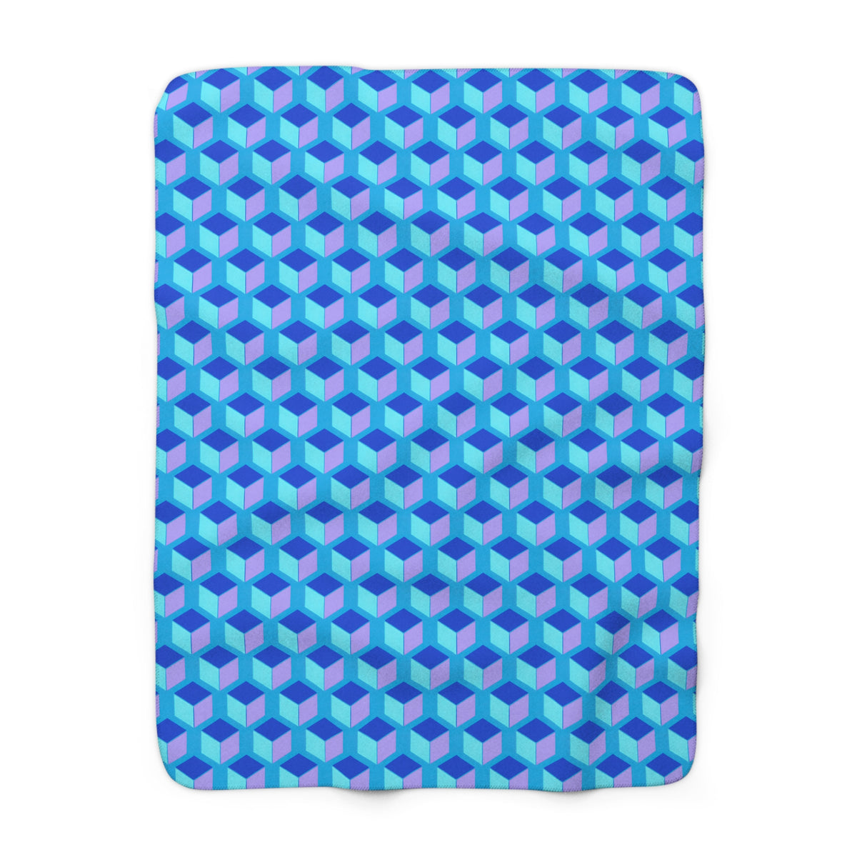 Giant Faceted Cubes II Sherpa Fleece Blanket – Ice Jewel