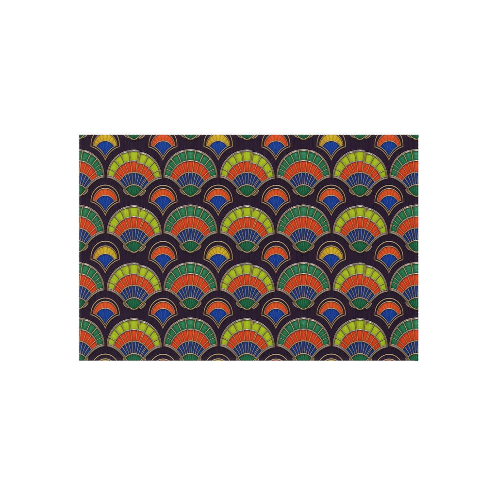 Deco Fan Scales Outdoor Rug – Art Deco Geometric Pattern