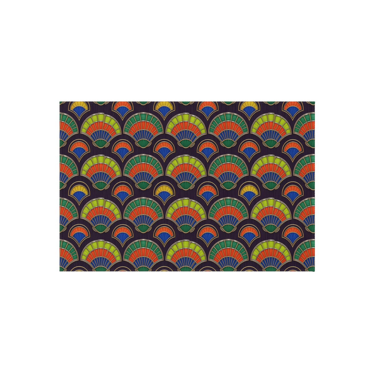 Deco Fan Scales Outdoor Rug – Art Deco Geometric Pattern