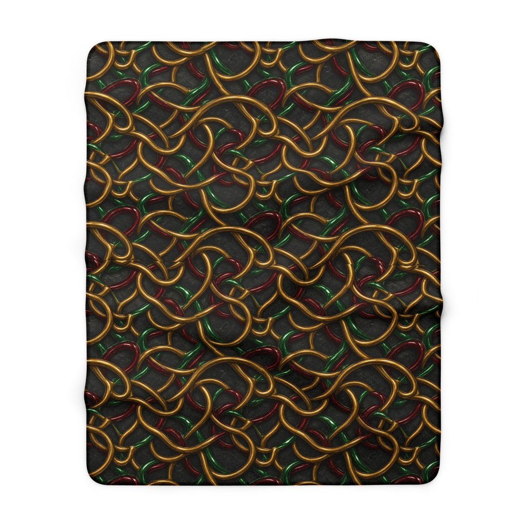 Jewel Metal Weave Sherpa Fleece Blanket – Holographic-Look Metal Pattern