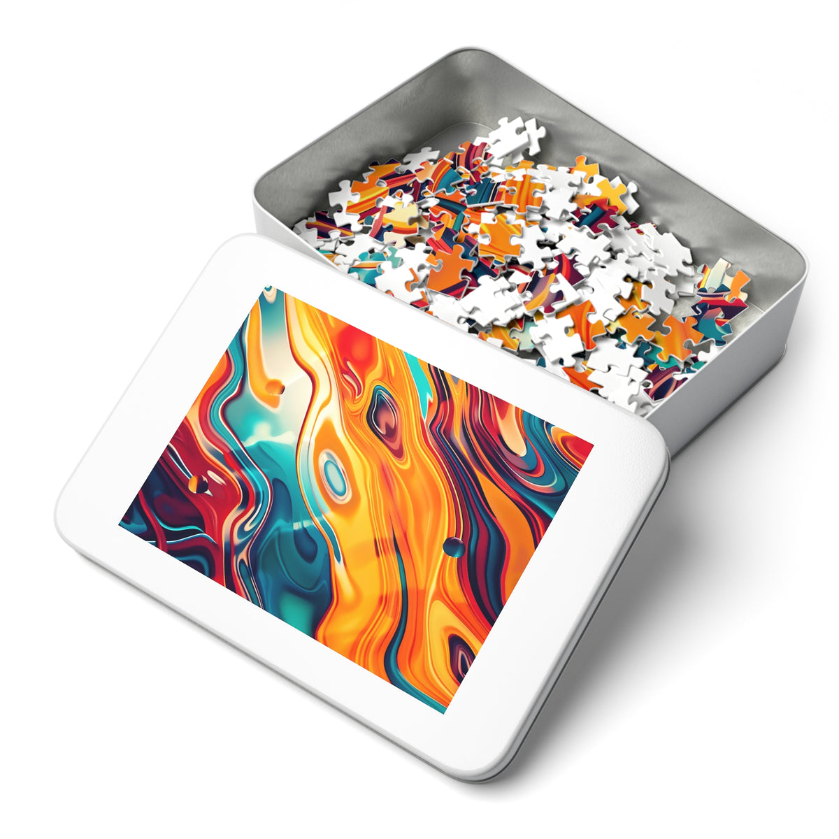Psychedelic Lava Flow Jigsaw Puzzle with Tin – Psychedelic Fluid Art