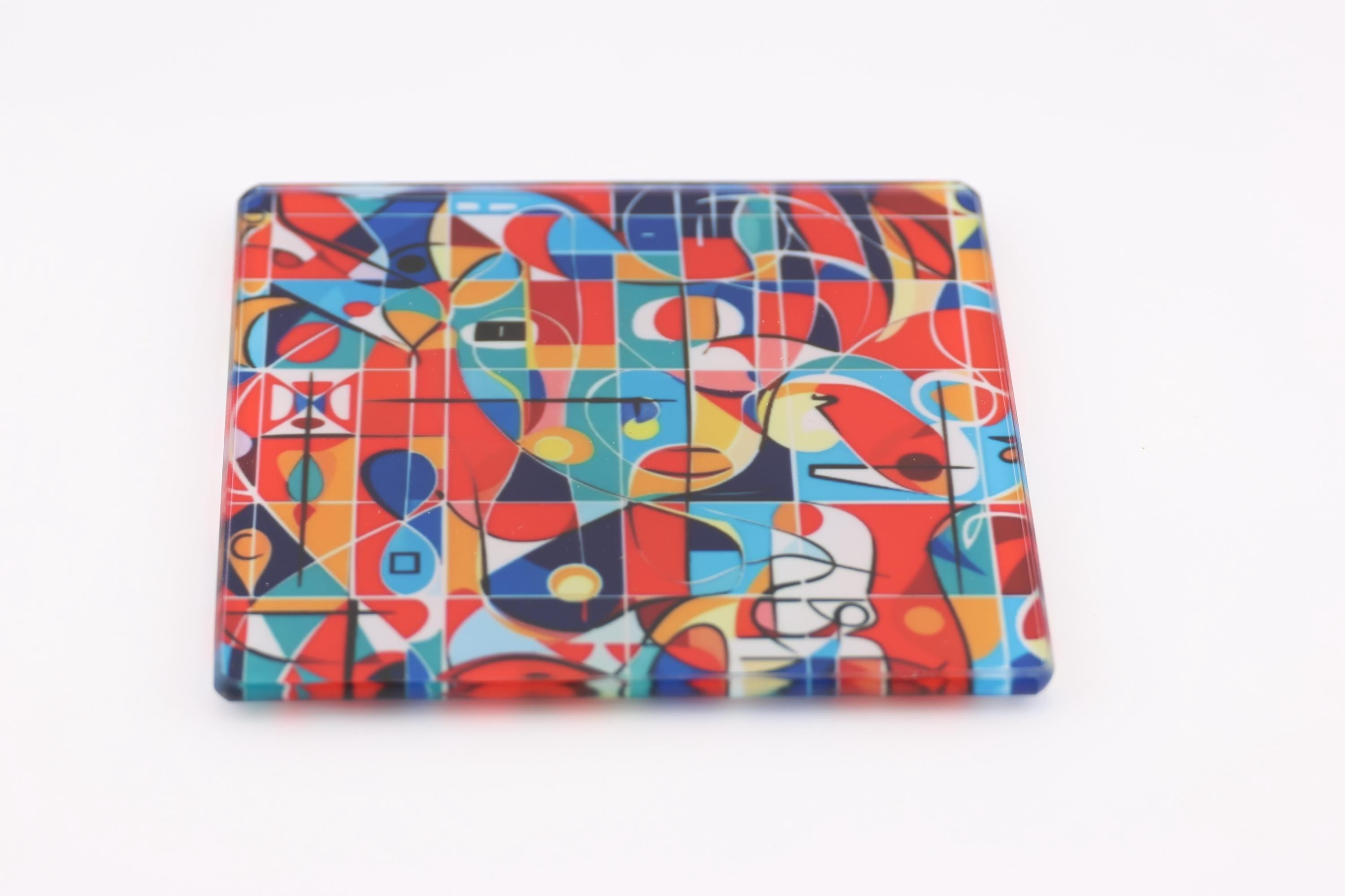 AI24047G Abstract Minimalist No2,  Square Glass Coasters- Set of 6, colourful, gift for all occasions, six unique designs.