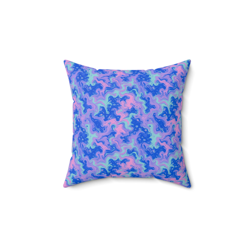 Candy Marble Veins Faux Suede Cushion – Candy Marbling Pattern