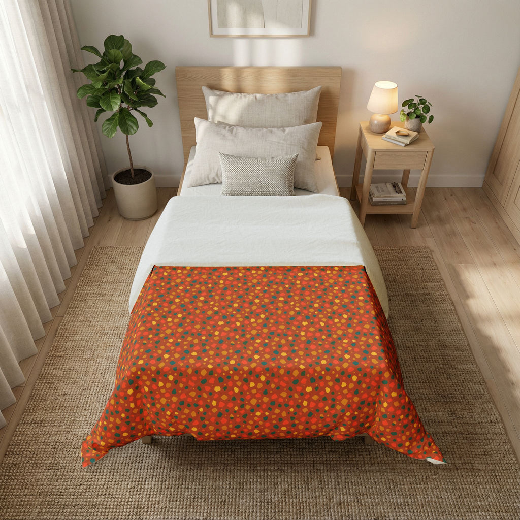 Confetti Aggregate Cotton Duvet Cover – Speckled Aggregate Pattern
