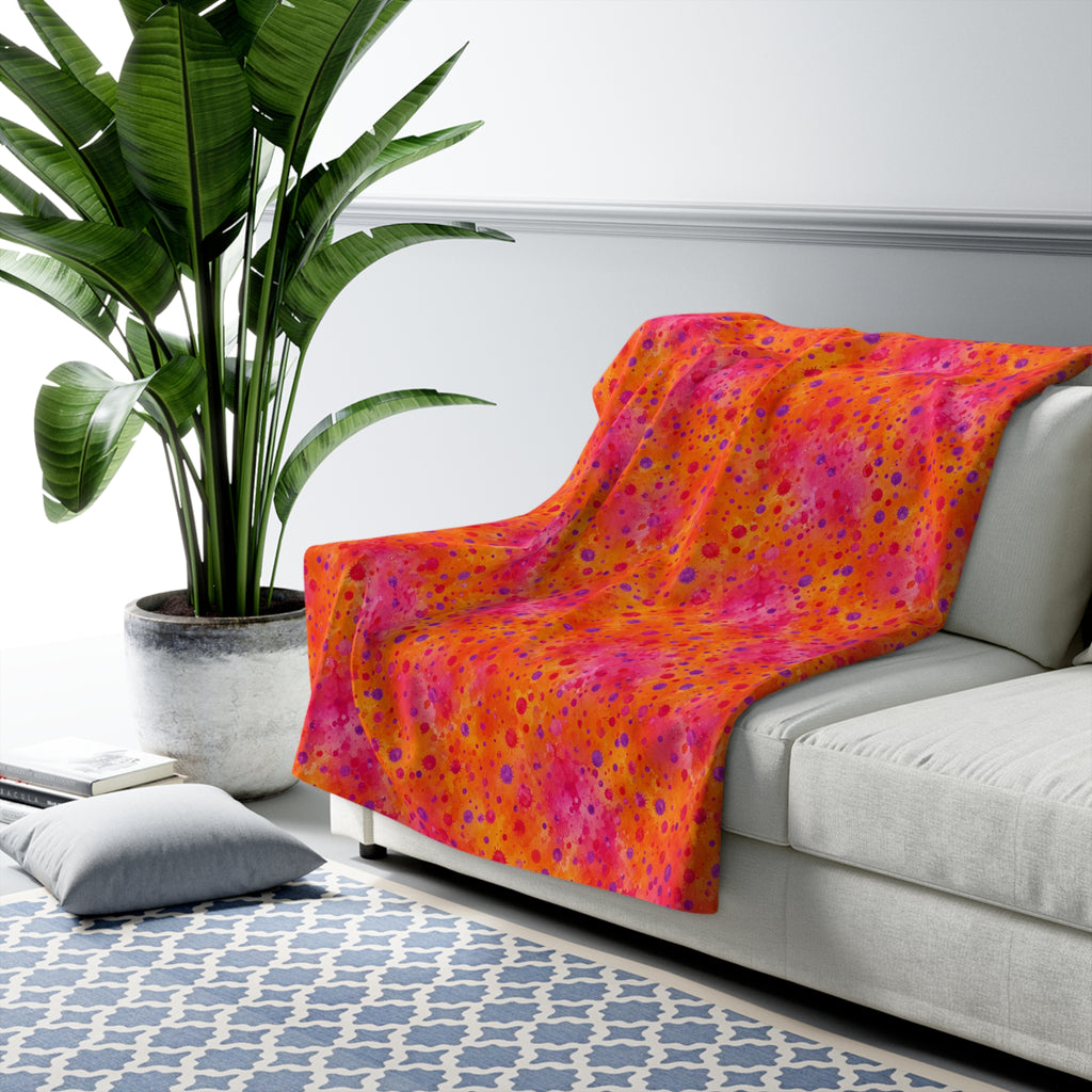 Pigment Dot Bleeds Sherpa Fleece Blanket – Watercolour Bleed Pattern