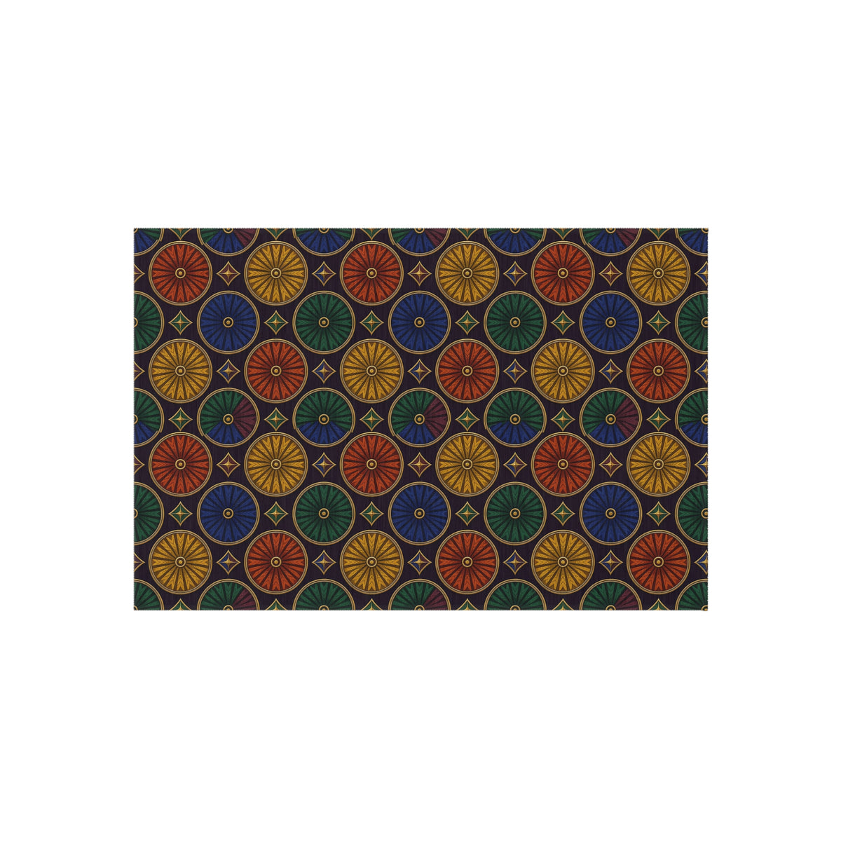 Enamel Parasol Medallions Outdoor Rug – Art Deco Geometric Pattern