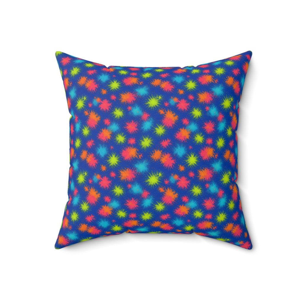 Speckle Bleed Faux Suede Cushion – Ice Dye Pattern