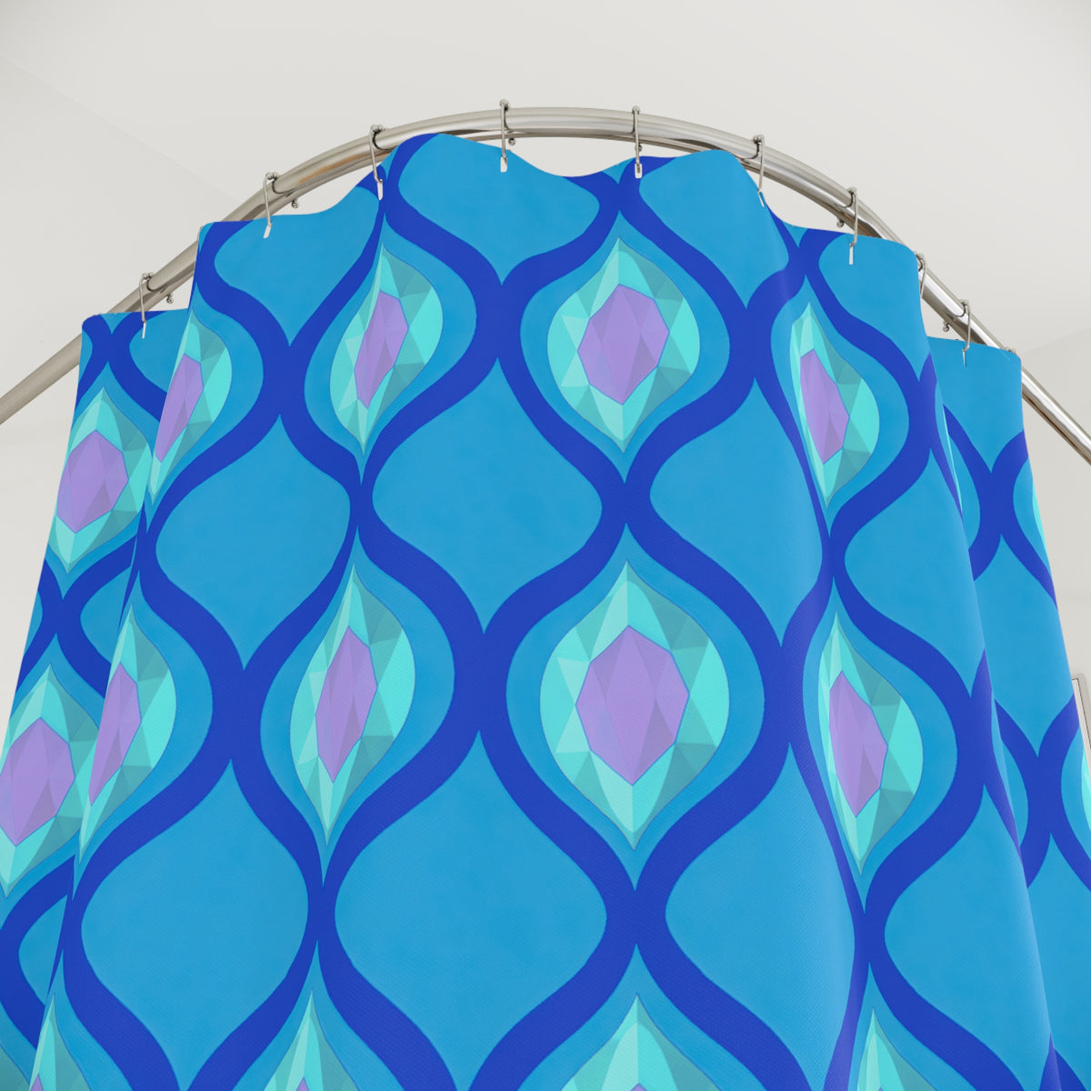 Grand Ogee Lattice II Shower Curtain – Ice Jewel