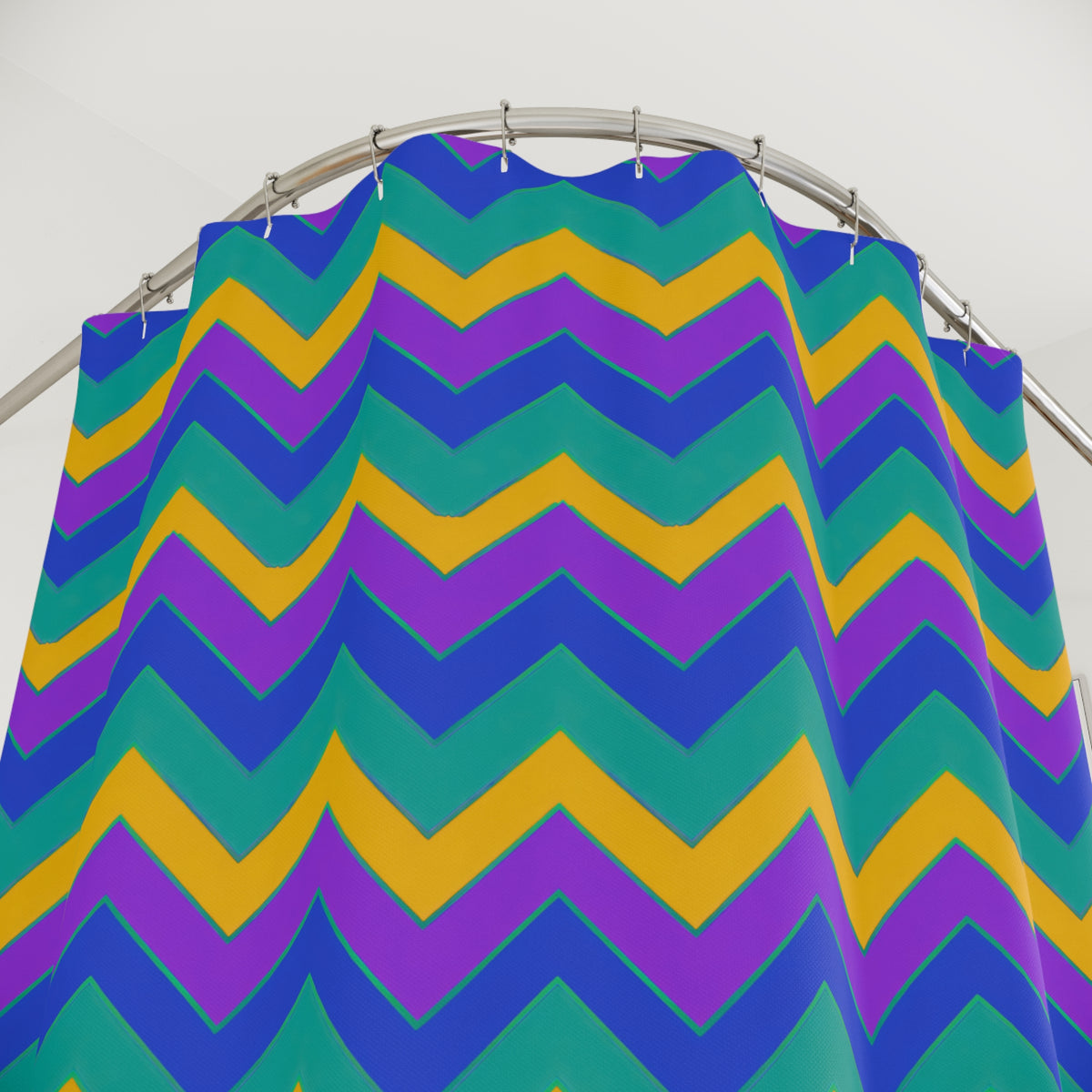 Jewel Chevron Bands Shower Curtain – Peacock Jewel