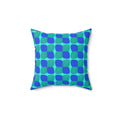 Bold Bulge Checker Faux Suede Cushion – Ocean Jewel
