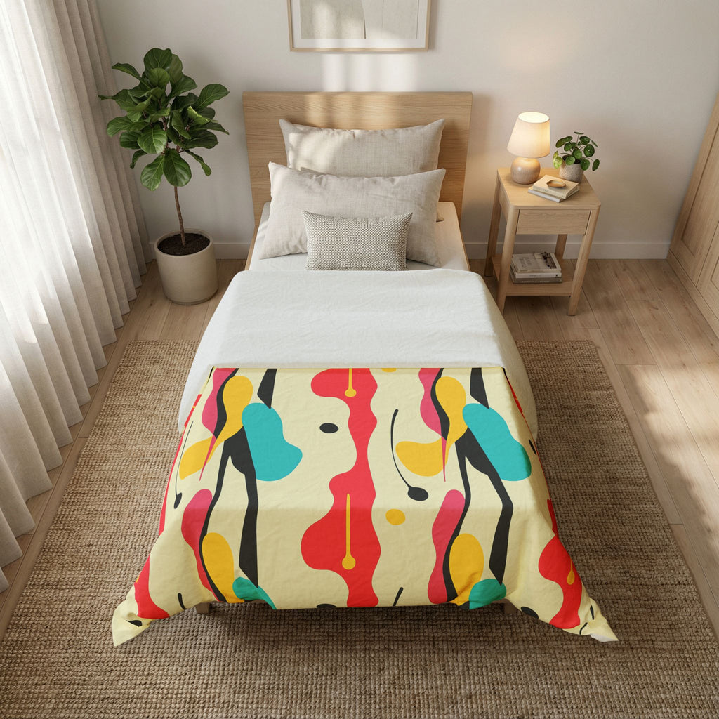 Cut-Out Blobs Cotton Duvet Cover – Mid-Century Cut-Out Pattern