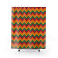 Jewel Chevron Bands Shower Curtain – Cranberry Spice