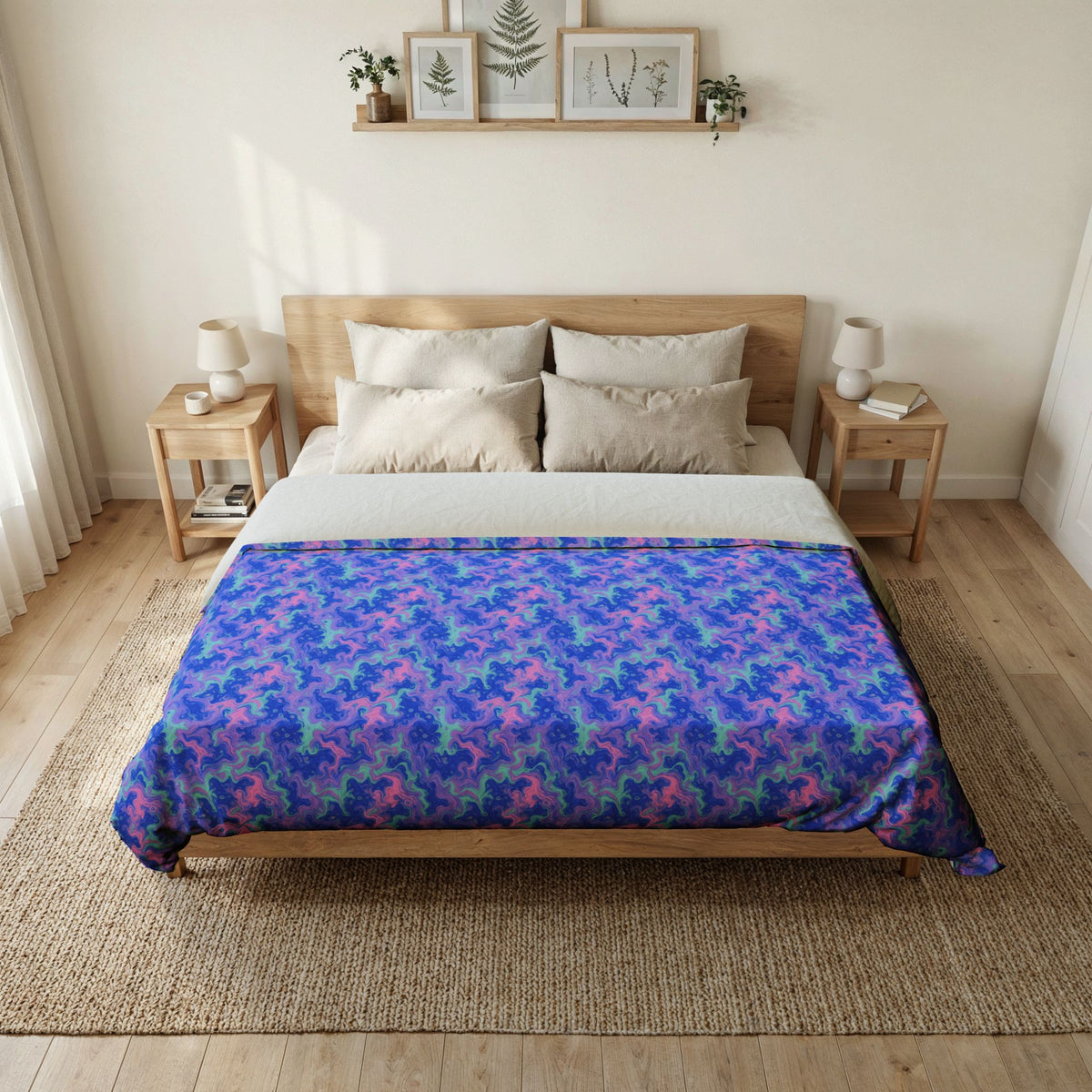 Candy Marble Veins Cotton Duvet Cover – Candy Marbling Pattern