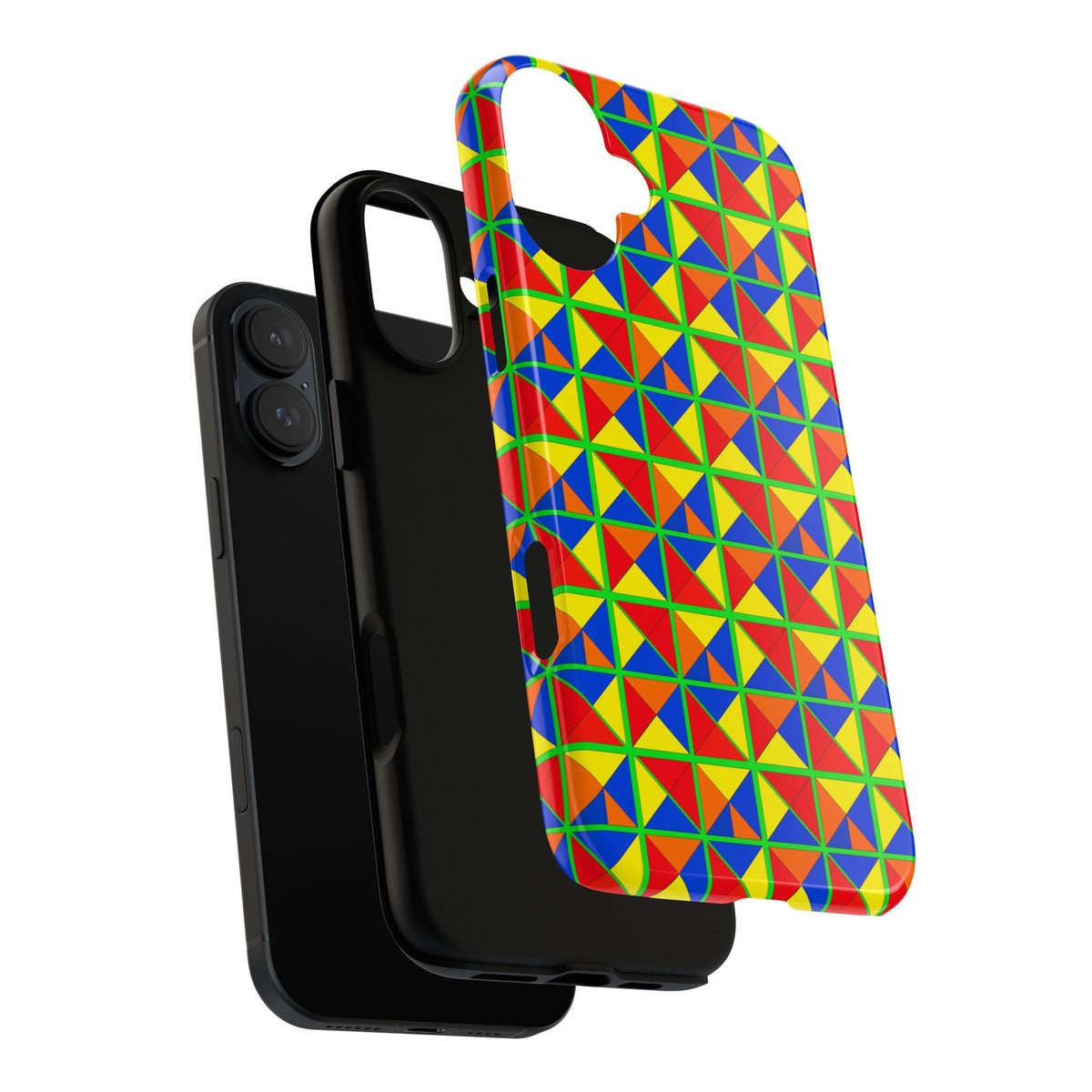 Split Square Fiesta Tough Phone Case – Cubist Geometric Pattern