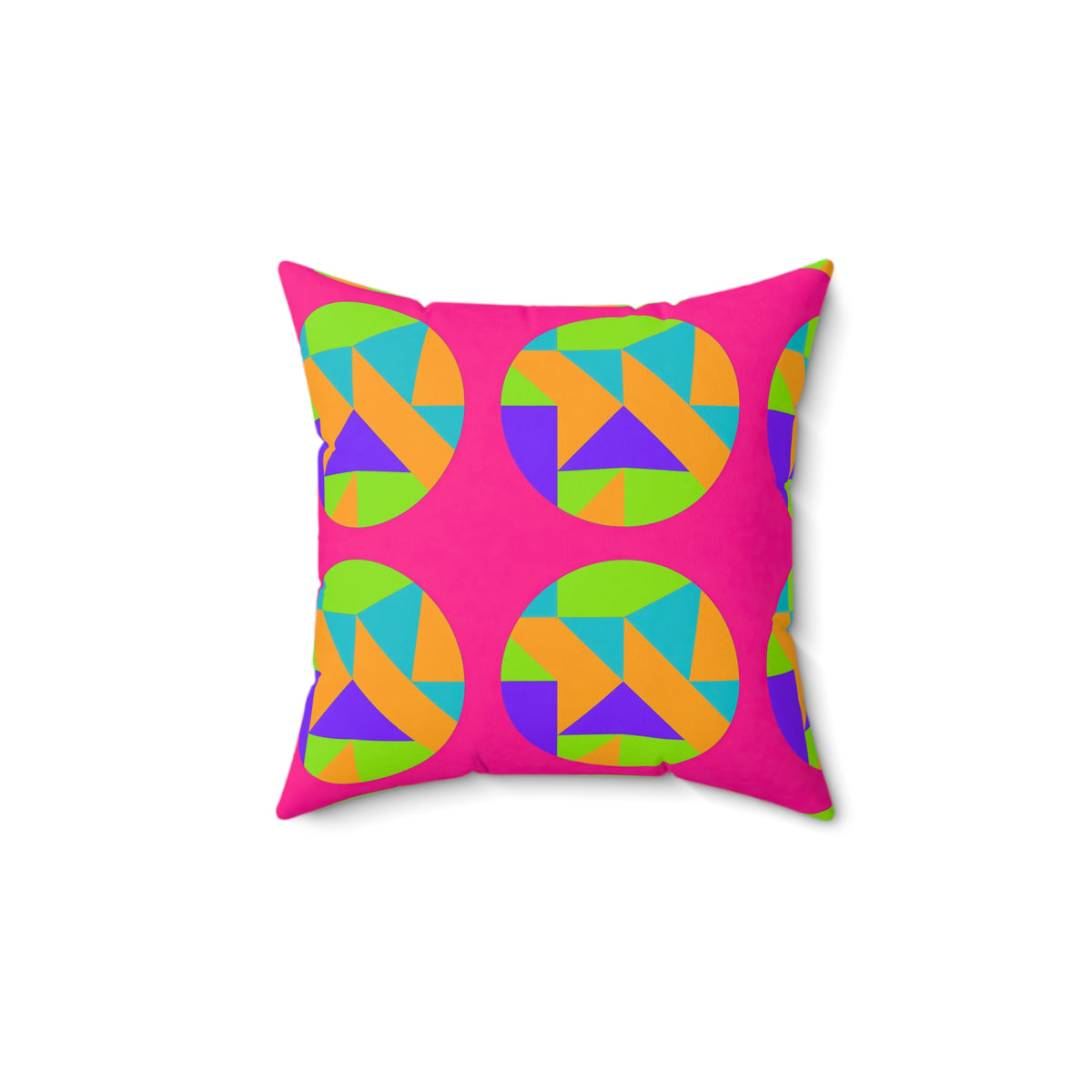 Broken Circle Planes Faux Suede Cushion – Tropical Punch