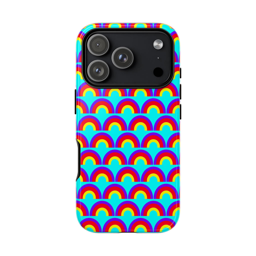 Chromatic Scallop Ripple Tough Phone Case – Op-Art Scallops Pattern