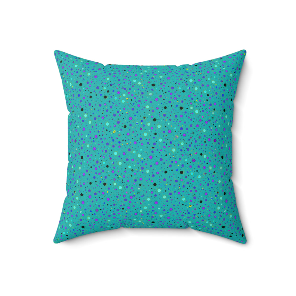 Confetti Spatter Faux Suede Cushion – Peacock Jewel
