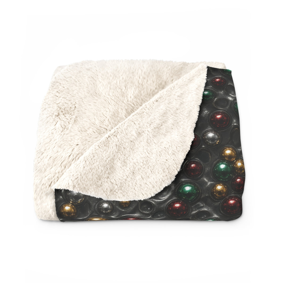 Jewel Bubble Clusters Sherpa Fleece Blanket – Liquid Chrome Pattern
