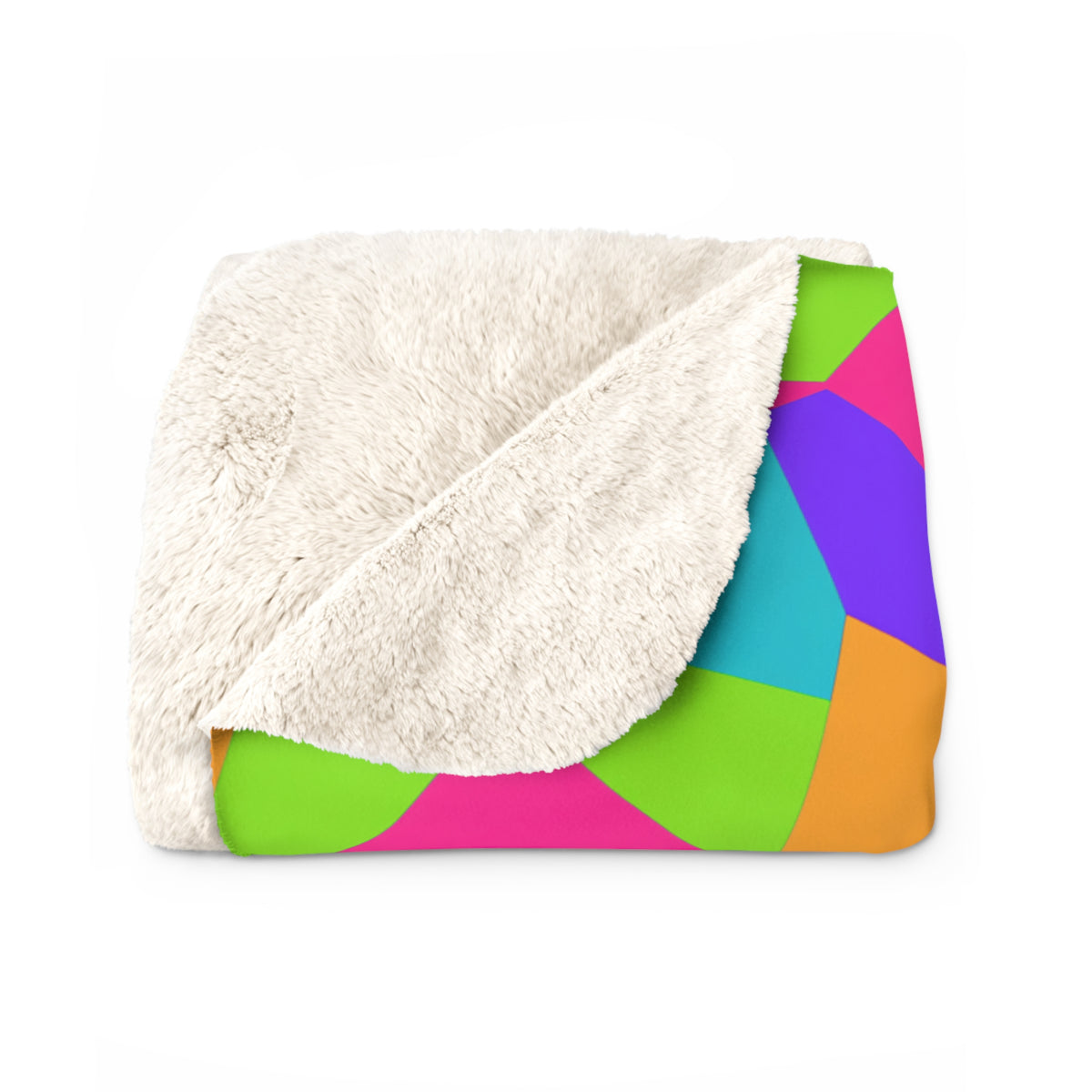 Grand Fractured Rhombus Sherpa Fleece Blanket – Tropical Punch