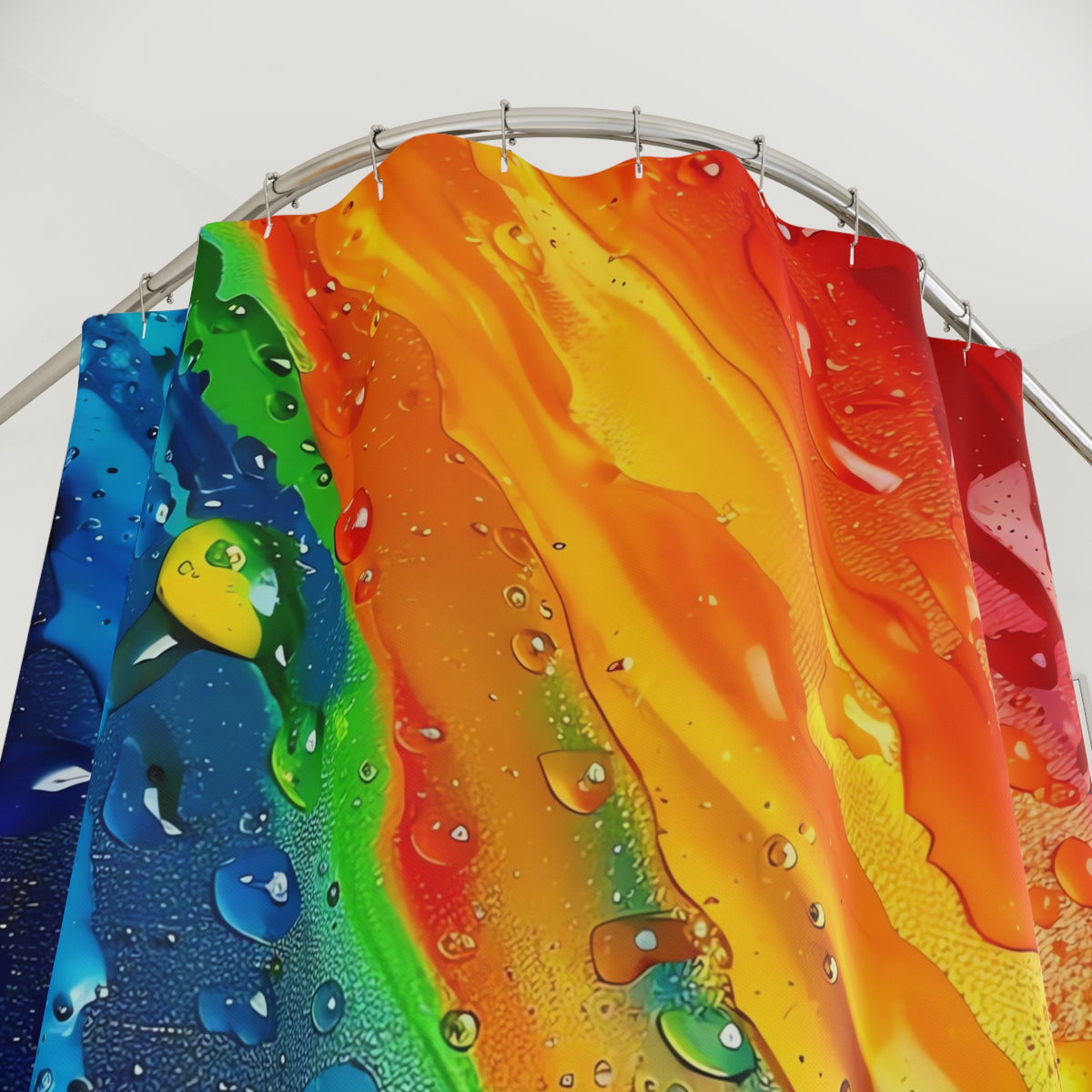 Rainbow Drip Pour Shower Curtain – Fluid Pour Art